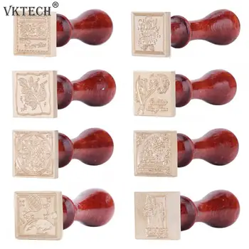 

Square Vintage Seal Stamp Handcraft Sealing Wax Stamp for Scrapbooking Diary Photo Album DIY Envelope Decor