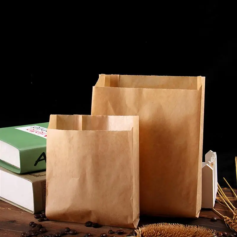 

30pcs Kraft Paper Bags Baking Breakfast Take-out Pouch Food Packaging Bag for Dessert Candy Cookie