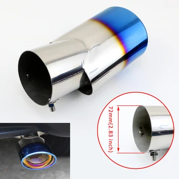 

Car Rear Muffler 72mm 2.8" Inch Caliber Inlet Exhaust Tail Tailpipe Tip Cover Trim Stainless Steel Accessories Universal Model