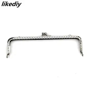 

20 pcs/lot 18 cm square glossy silver basic metal purse frame Kiss clasp Lock DIY Bag Accessories