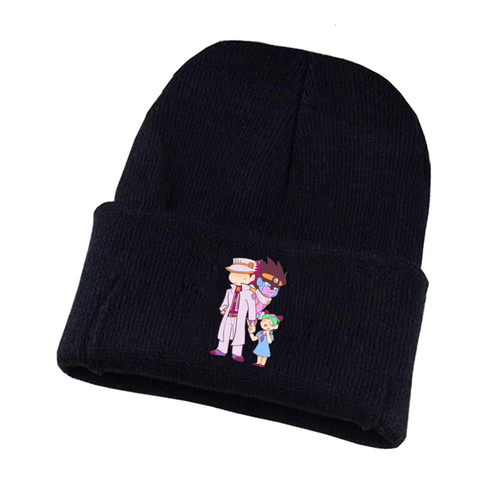 Аниме JoJo невероятное приключение вязаная шапка, шапка для косплея в стиле унисекс для взрослых с принтом Повседневное хлопковая шапка для подростков зимняя вязаная шапочка - Цвет: 05