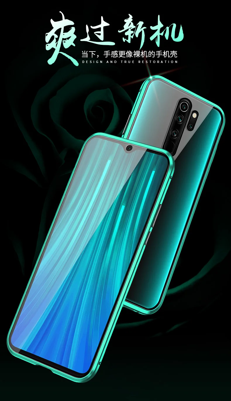 Магнитный чехол из прозрачного стекла для Xiaomi mi 9, 9, T, 9 Pro, 5G, CC9E, CC9, A3, красный, mi Note 8, Pro, Note 7, K20 Pro