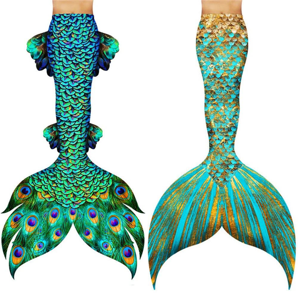 

Customized Children Mermaid Tails with Monofin Kids Girls Costume Swimming Mermaid Swimsuit Flipper Adult Women Swimming Cosplay