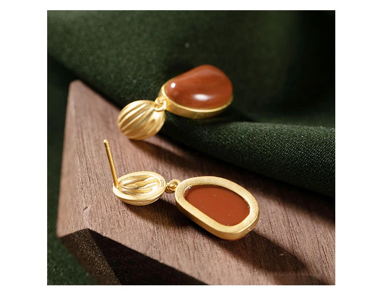 Семь девушек, висячие серьги, 925 пробы, серебро, натуральный камень, агат, Винтаж, Золотые серьги для женщин, вечерние, роскошные, хорошее ювелирное изделие