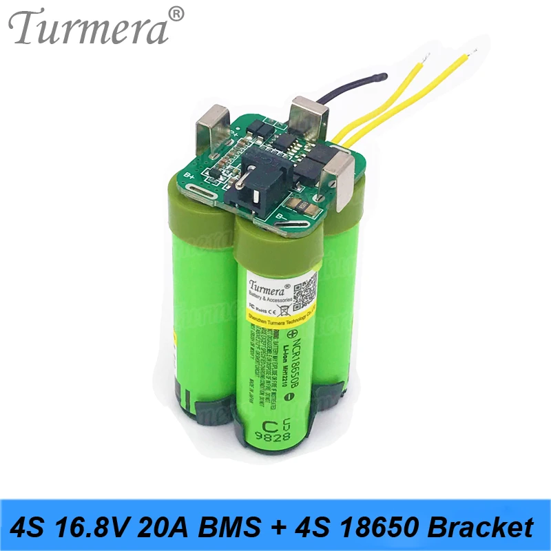 

Turmera 4S 14.4V 16.8V Screwdriver Battery 4S1P 2S2P Bracket Holder and 4S 20A BMS Apply to Shrika Shura and RC Airplane Drone