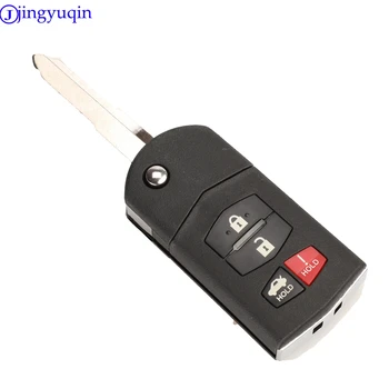 

jingyuqin For Mazda Key Shell 4 Button Flip Folding Remote Cover Case Fob For Mazda 3 5 6 RX-8 MX-5 CX-5 Miata CX-7 CX-9 05-1