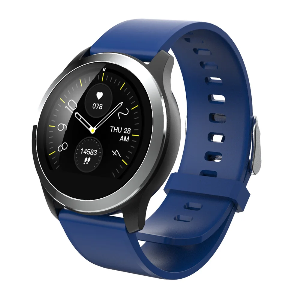 Смарт-часы ELFTEAR Z03 для мужчин и женщин ЭКГ+ PPG мониторинг сердечного ритма в реальном времени IP68 Водонепроницаемые Mlti-спортивные режимы для IOS Andriod - Цвет: blue