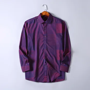 

Shirt Male Autumn Long Sleeve Loose Printing Spuerpang Top Plus Fat plus Size Fat Leisure Stripes Backing Shirt Male