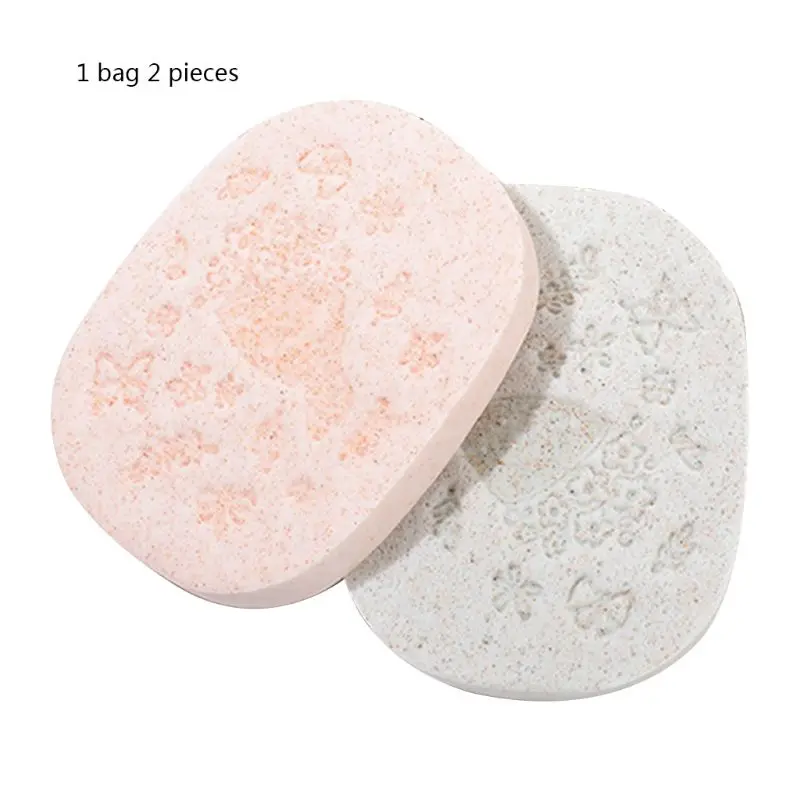 On sale Price of  2Pcs/Set Plain Color Oval Rectangle Sponge Facial Deep Cleansing Pads Massage Particles Wash Face P