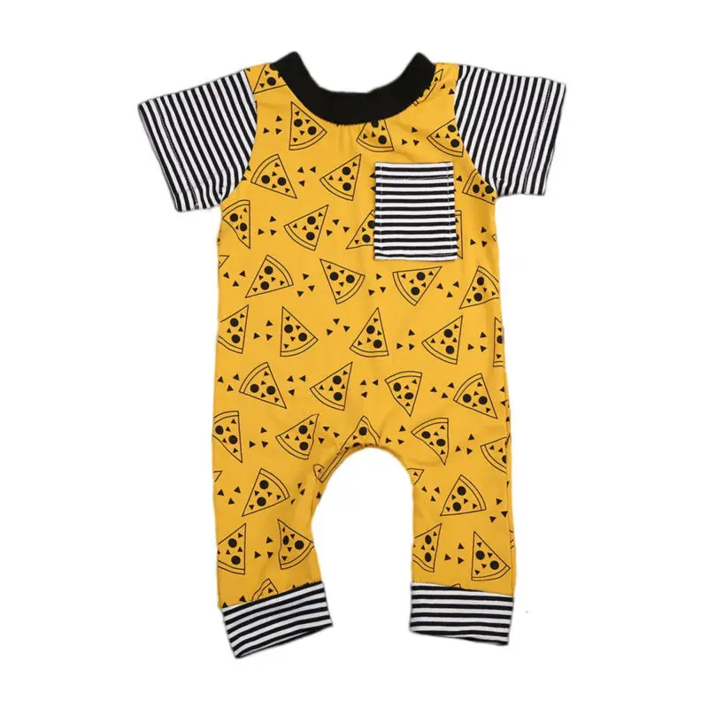 0 24M Newborn Infant Baby Boy Girl Short Sleeve Print Cotton Romper
