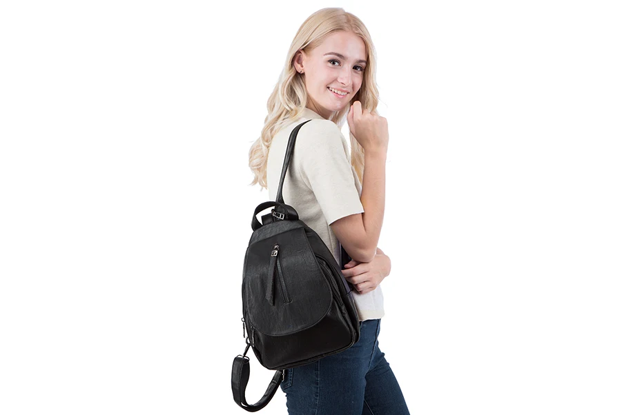 AMELIE GALANTI рюкзак женский pu кожаный Одноцветный рюкзак для девочек популярный женский простой контрастный цвет пакет
