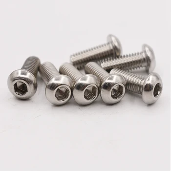 

ISO7380 304 Stainless Steel Hexagon Socket Button Head Screws M8 Thread Round Head Cap Screw Mushroom Head Hex Screws 10-80mm