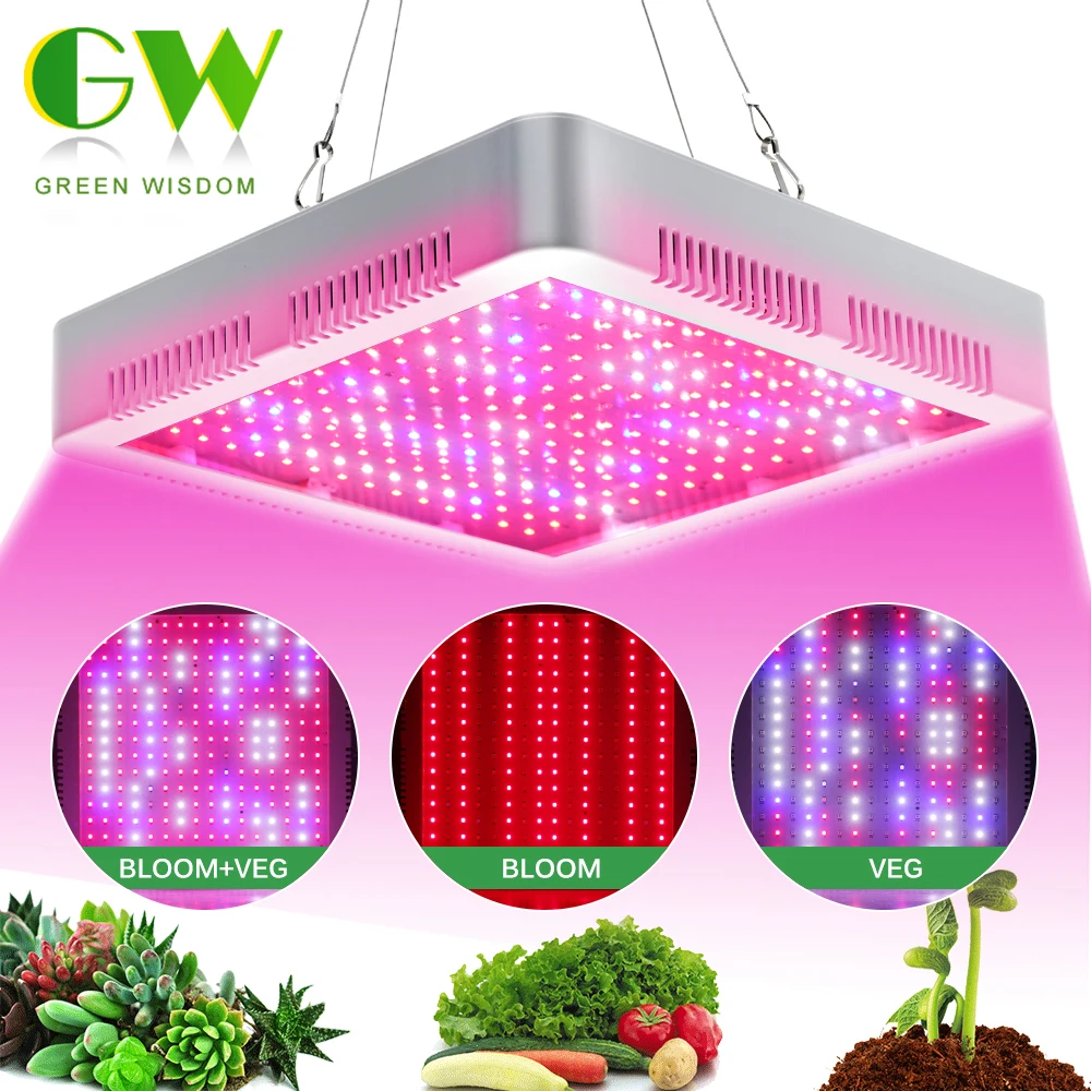 16W LED Grow Lights Bulbs for Indoor Plants,Dual-lamp-switch Growing Light with 