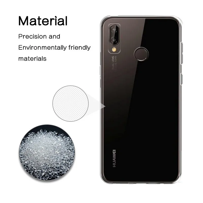 TIYA for Huawei P20 lite Case Clear TPU Four Corners Cover Transparent Soft  funda