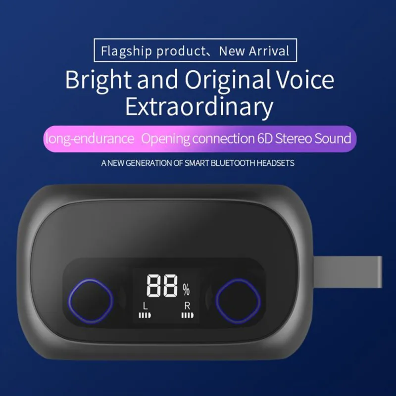 V90 TWS беспроводные наушники Bluetooth 5,0 карта памяти 3