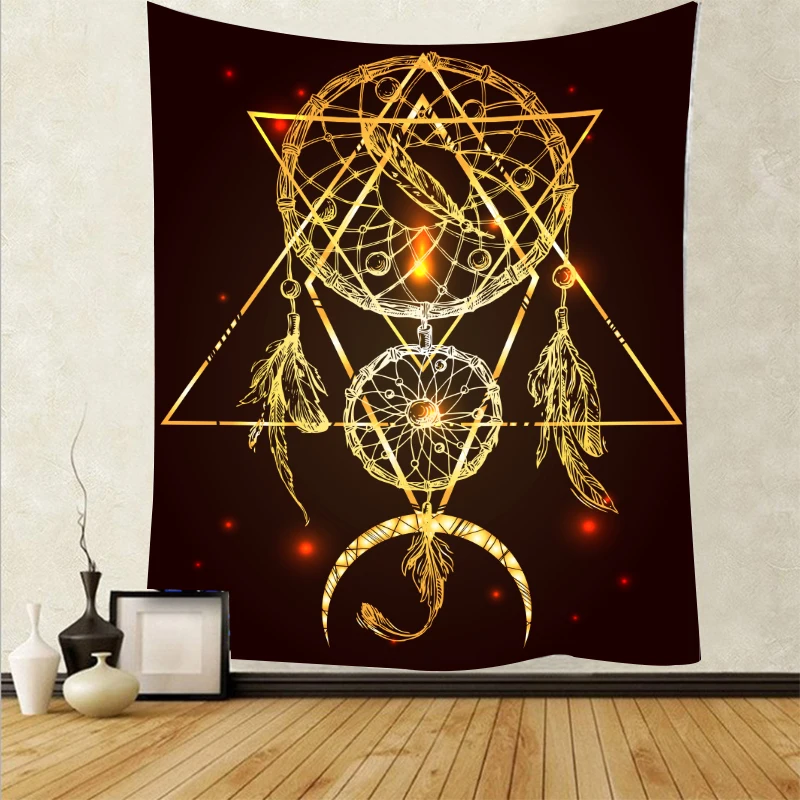 Dreamcatcher Tapestry Psychedelic Feather Wall Hanging Art Tapestries Wall Cloth Carpet Background Yoga Mat Home Decor tapestry decor