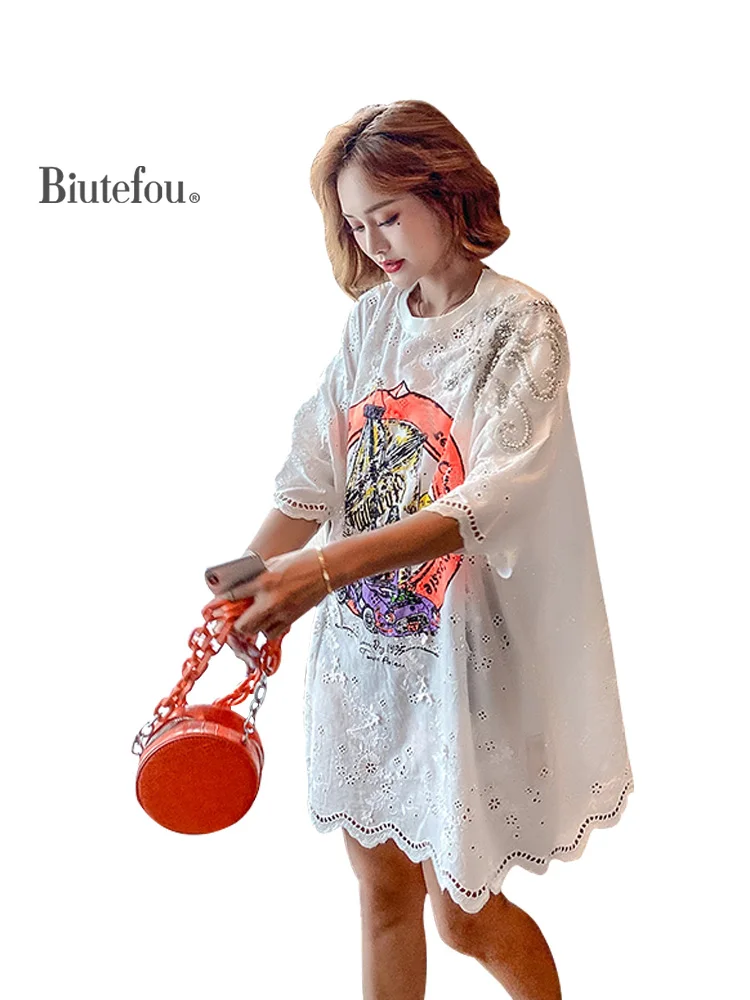 

2020 Summer lace patchwork dresses new arrival women beading dresses