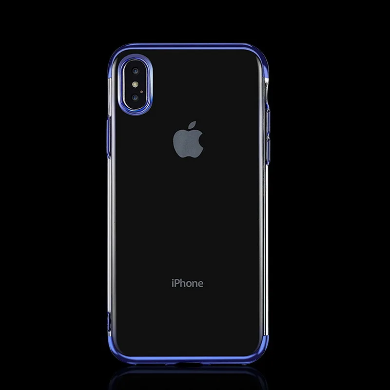 Роскошный силиконовый прозрачный чехол для iPhone X 6 6S Plus Мягкий из ТПУ Рамка задняя