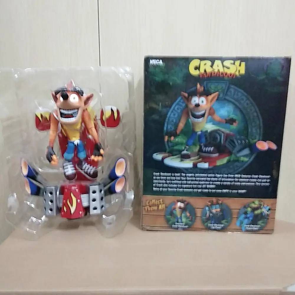 NECA Game Deluxe Crash Bandicoot with Jet Board Action Figure Model Toy Doll Gift