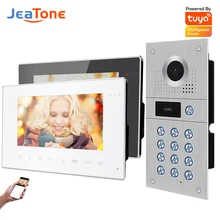 Jeatone Sistema de videoportero para Villa, 170 °, Tuya, 960P, WiFi, vídeo, intercomunicador con teléfono, desbloqueo, Control de acceso con tarjeta de código de acceso