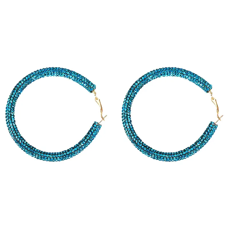Dvacaman, радужные серьги-кольца с кристаллами, разноцветные большие круглые массивные серьги для женщин, вечерние, подарок, персонализированное ювелирное изделие - Окраска металла: 1