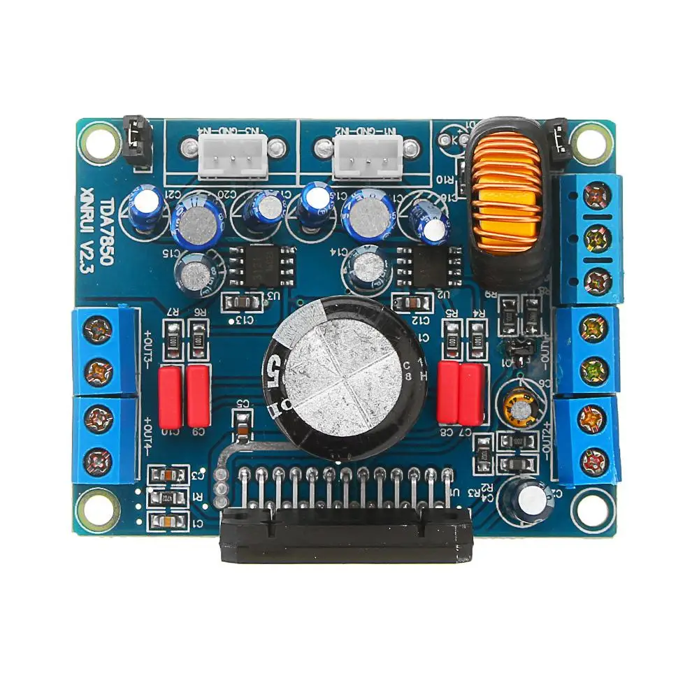 LEORY автомобильный аудио силовой модуль DC 12V 4*50W MOSFET усилитель платы TDA7850 с радиаторами усилитель