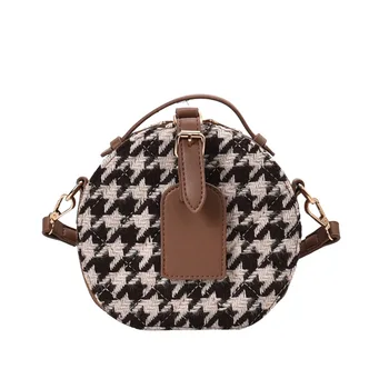 

Small Round Bag Female 2020 new autumn Hong Kong Style Sen round cross-body bag