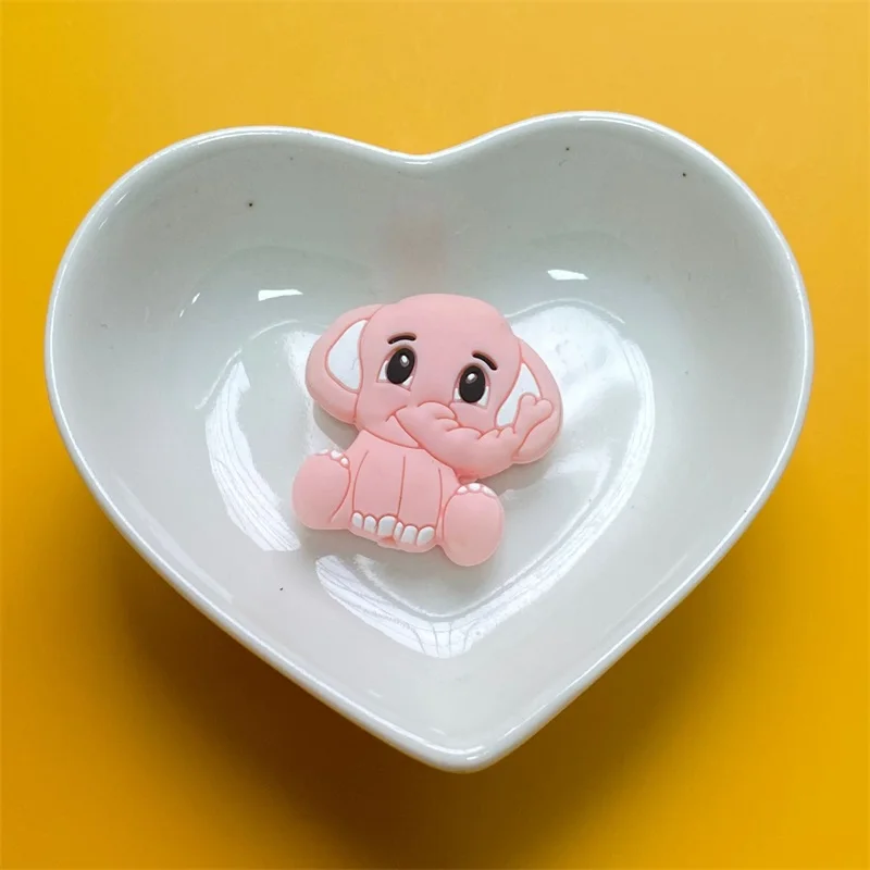 Baby Silicone Beads Cartoons Elephant Animal Chewing Pandent Accessories DIY Jewelry Pacifier Clip Teething Toy 10pcs teething toys silicone teething toys baby teething toys silicone beads silicone teether silicone teething beads pacifier clips