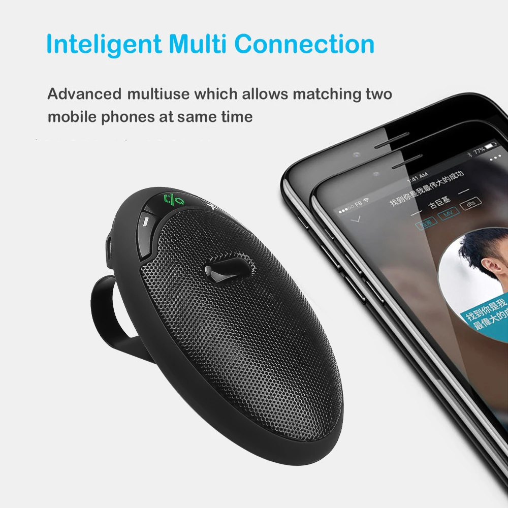 Bluetooth 5,0 многоточечный солнцезащитный козырек беспроводной MP3-плеер Bluetooth громкой связи автомобильный комплект динамик музыкальная Колонка для смартфонов