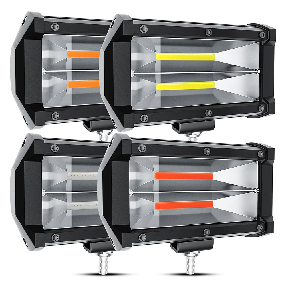 

5" ATV LED Lights Offroad Led Work Light 72W 2-row COB Led Flood Beam Light Car 4x4 Tractors Trucks Led Light Bar White Yellow