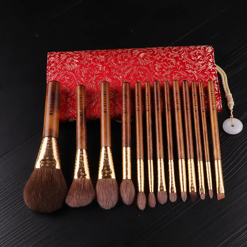 MyDestiny makeup brushes makeup tools/The Rising Sun Series 13 high quality brushes and traditional jacquard weave cosmetic bag 1