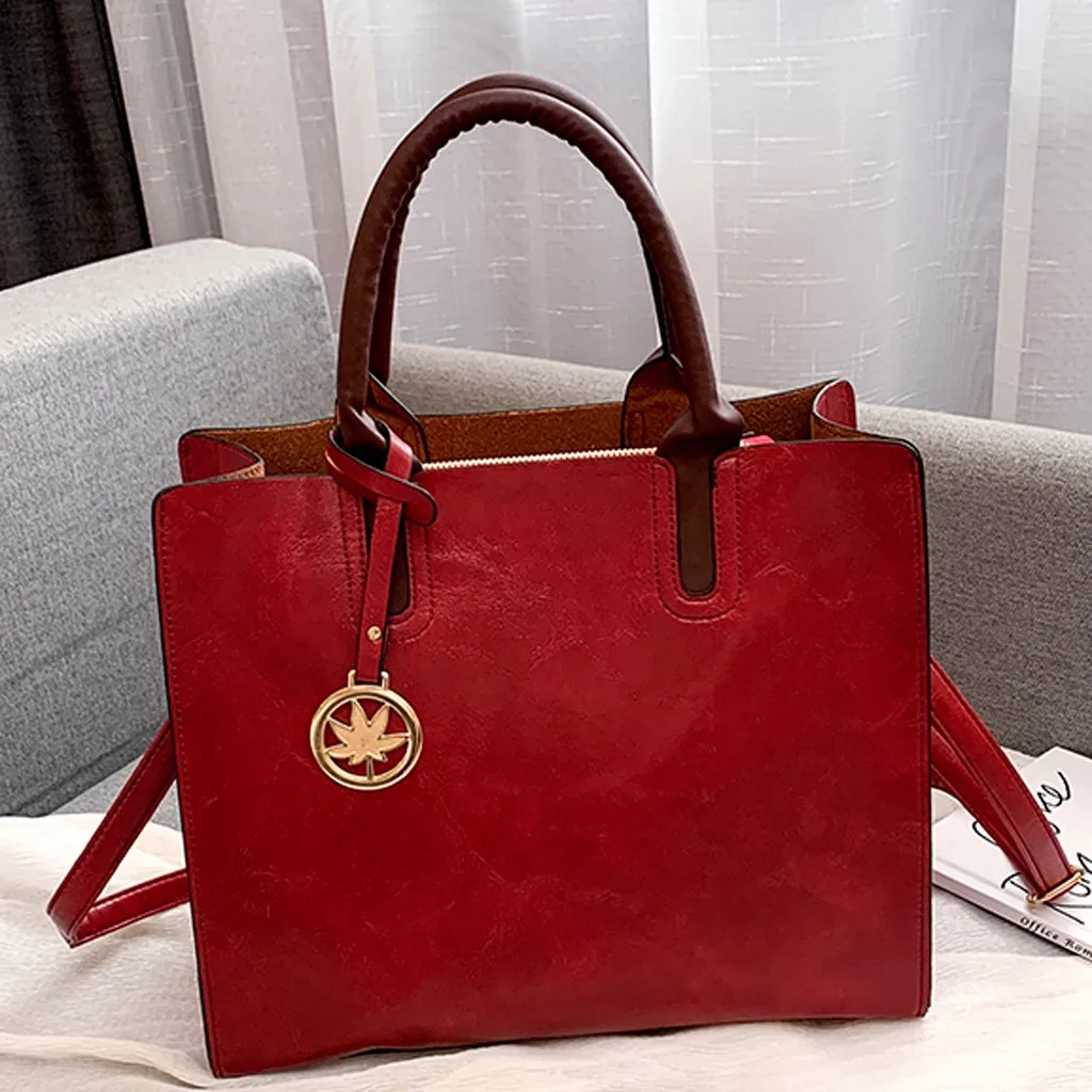 3 шт. сплошной цвет женская брендовая PU сумка на плечо сумка через плечо женская сумка Курьерская сумка кошелек мешок основной# T1G