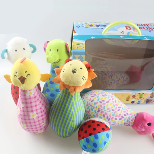 US $12.11 Baby Toys Colorful Plush Toy Birthday Present For Kids Cute Animal Bowling Games Cloth Bowling Ball