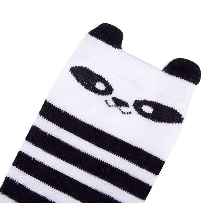 Baby Girl Boy Kids Cartoon Socks Cotton Anti-slip Short Socks 0-2Y Black and White