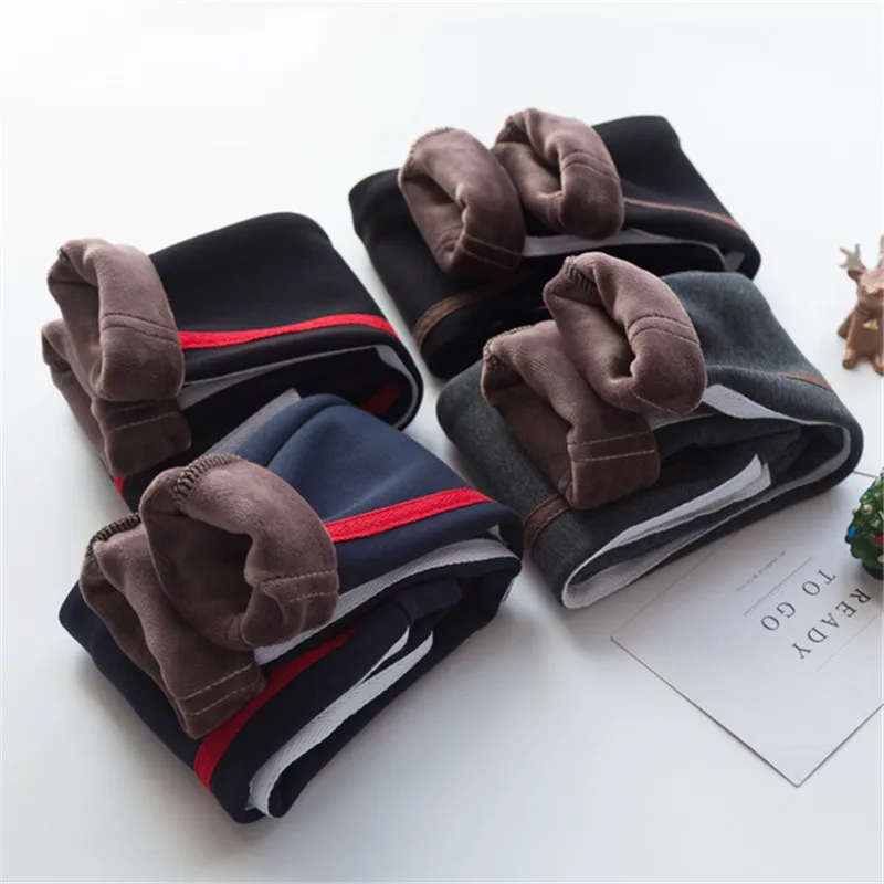  New Girls Warm Pants Winter Children Thicken Outwear Pants 100% Cotton Stripe Kids Long Trousers Ba