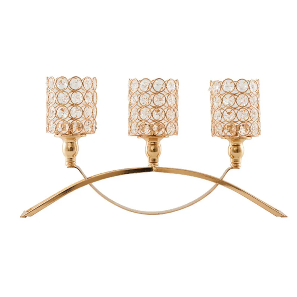 

3 Arms Crystal Candlestick Candle Holders Valentines Gift Table Stands Wedding Decoration for Christmas Home Housewarming Gift