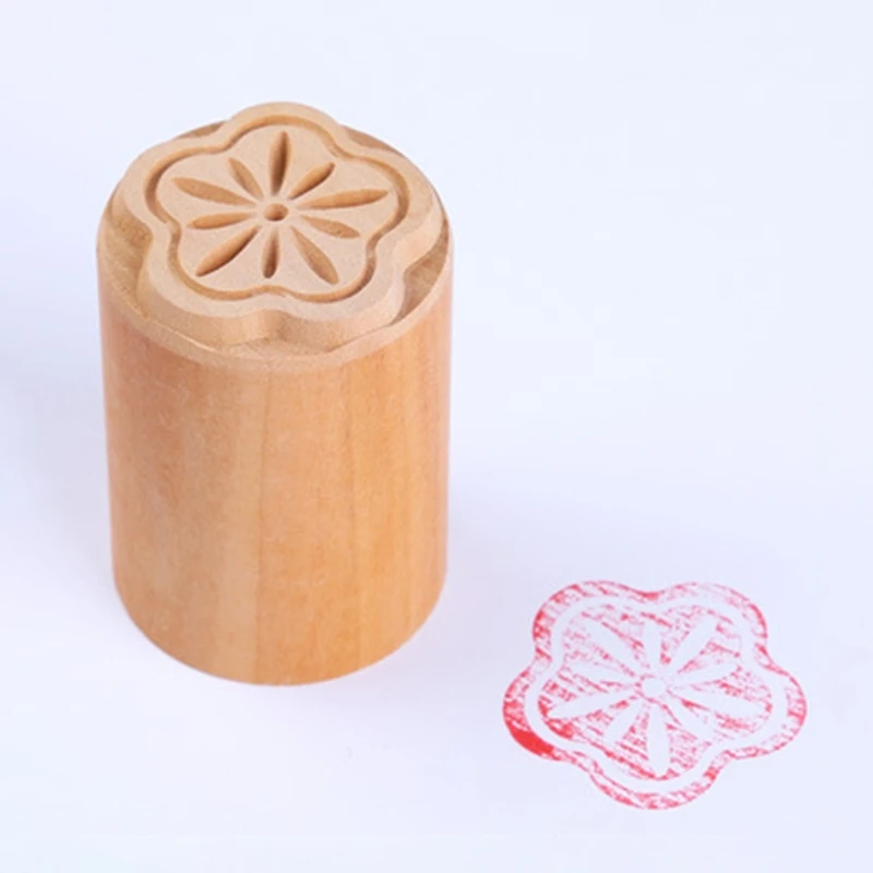 Wood Sizet Dessert Seal Stamp Wooden Cookie Embossing Stamp DIY Baking Pastry Decoration Mold 