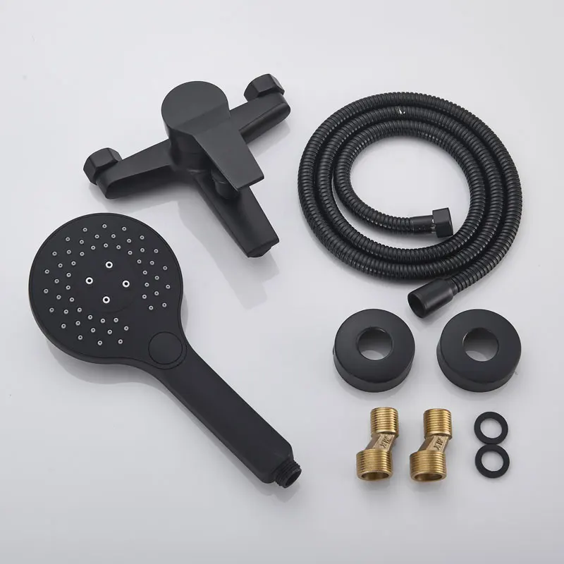 Matte Black Bathroom Faucet 2 Function Bathtub Facuet  Wall Mounting Cold and Hot Shower Faucet 6