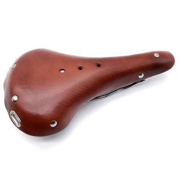 

SEWS-Leather Bicycle Saddle for Brompton Folding Bike Retro Vintage Bicycle Seat Cushion