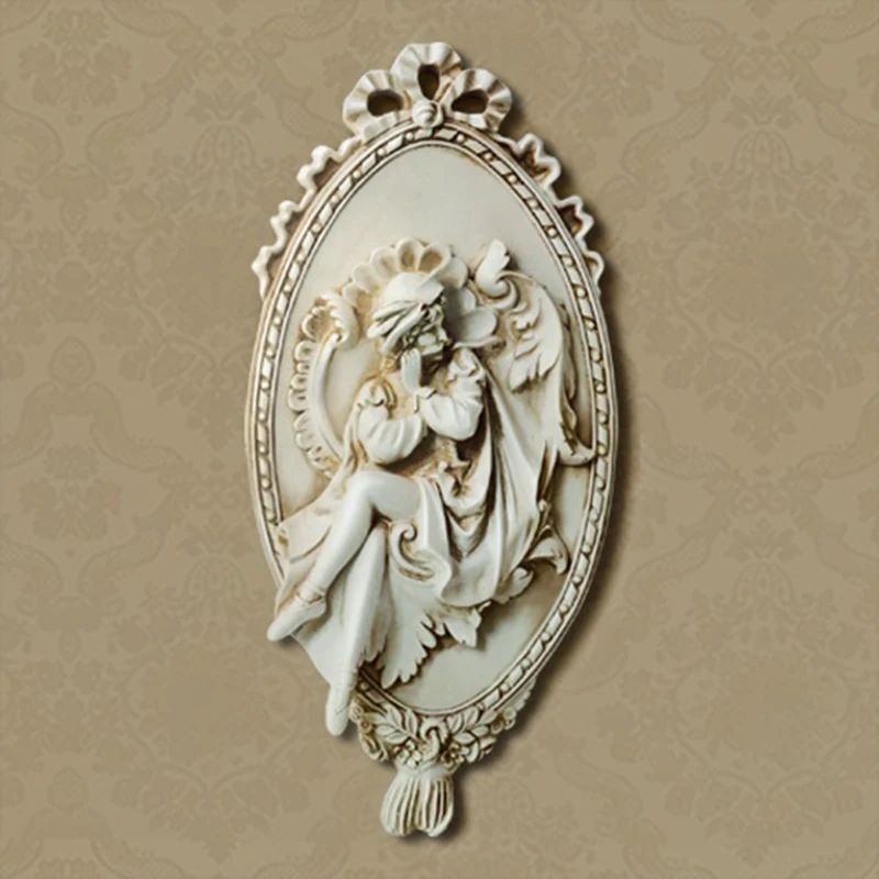 Angel Sculpture Home Statue Decoration Accessories Wall Mural Hanging Resin Statues Decor Christmas Decorative Art Ornaments (1)