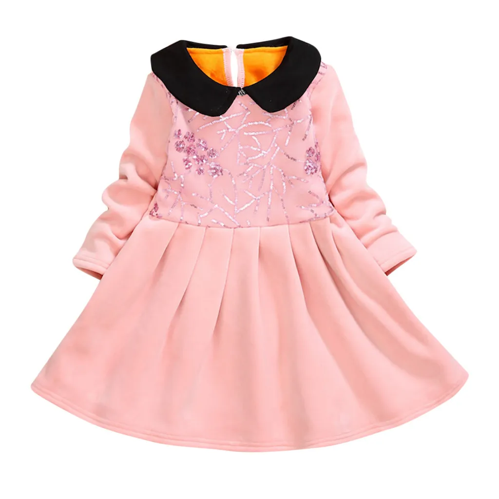 Детские платья плотное платье для девочек детская одежда повседневные платья модное платье принцессы с цветочным принтом для маленьких девочек, размеры от 2 до 10 лет