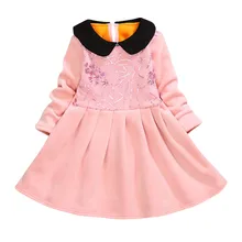 Детские платья плотное платье для девочек детская одежда повседневные платья модное платье принцессы с цветочным принтом для маленьких девочек, размеры от 2 до 10 лет