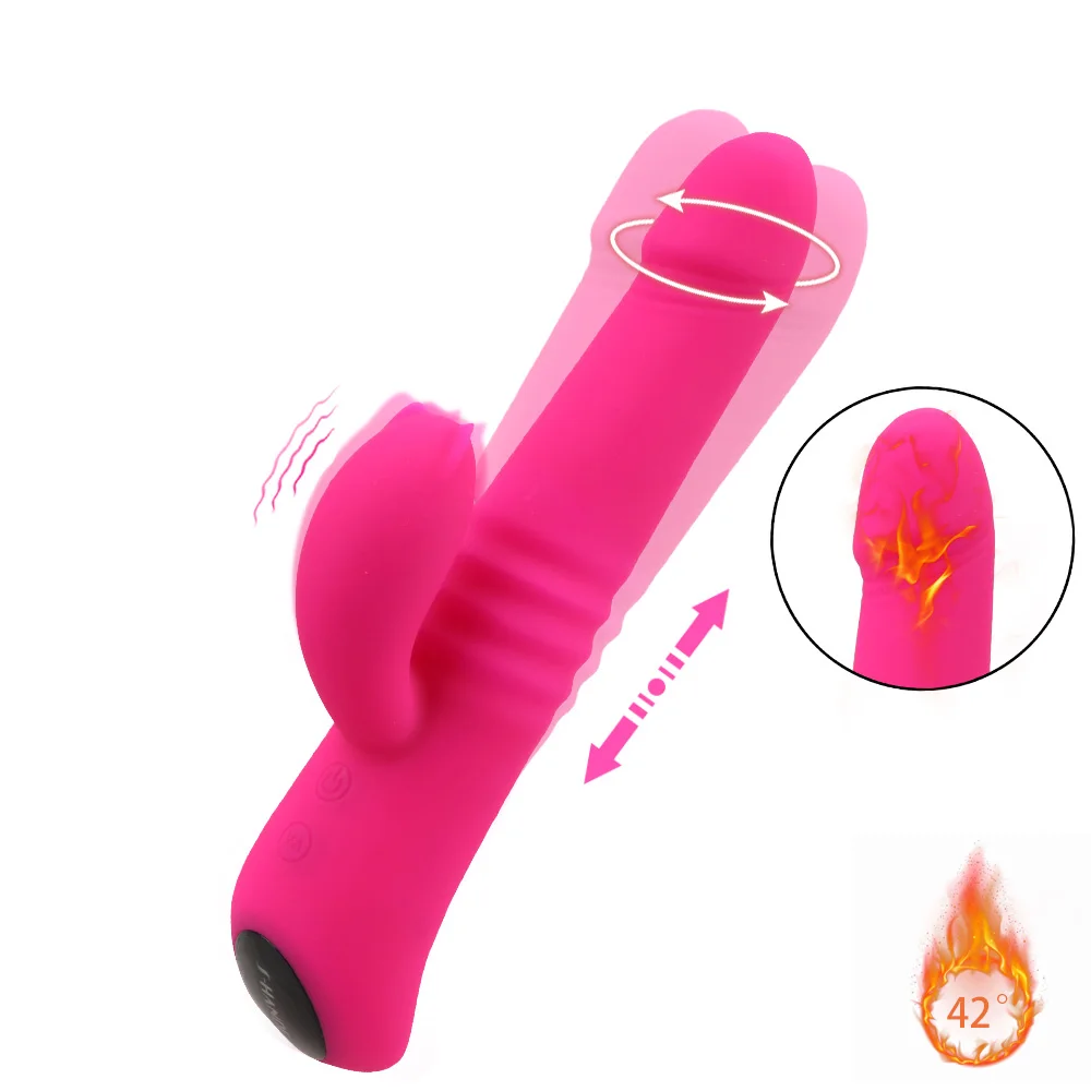 Spot Dildo G Sex Toys pour femmes Stimulateur de clitoris Rotatif Double Vibration Vibromasseur Lapin Chauffant Femelle_voghion.com