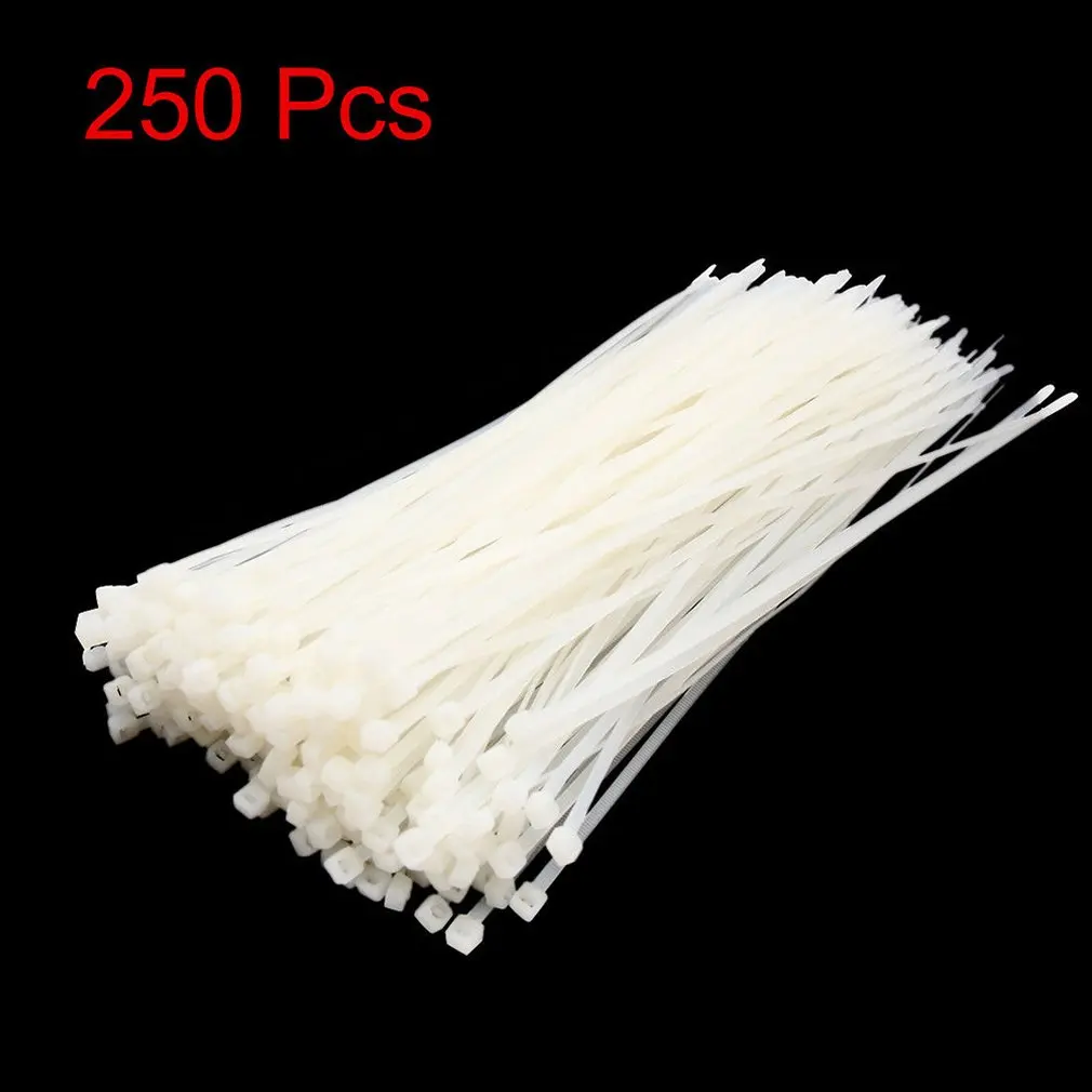 

250pcs Nylon Cable Ties Set Inculdes 5x300mm Black Color National Standard Self-locking Plastic Wire Zip Tie