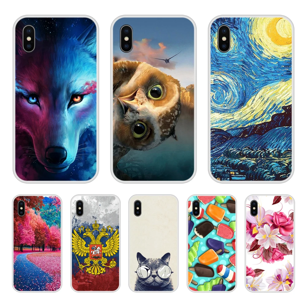 Case For Apple iPhone X Soft Silicone TPU Cool Patterned Paint Phone Cover Coque iPhoneX 10 Funda In Stock |