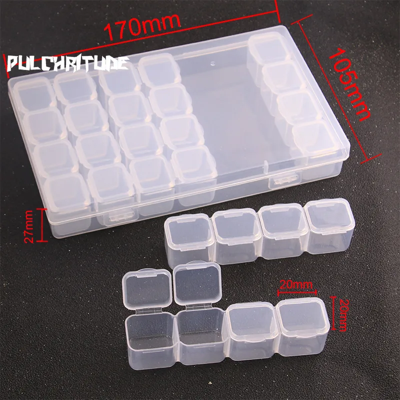 1Pcs 14 Styles 1-28 Grids Compartment Plastic Storage Box Jewelry Earring  Bead Screw Holder Case Display Organizer Containe