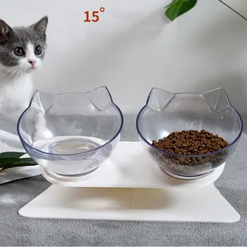

Non-slip Cat Bowls Double Pet Bowls with Raised Stand Pet Food and Water Bowls for Cats Dogs Feeders Pet Products Cat Bowl