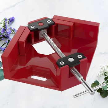 

1PC 90°Right Angle Clamp T-shaped Angle Clamp Photo Frame Clamp Tool Multi-purpose Hardware Tool for Home Studio (Red)