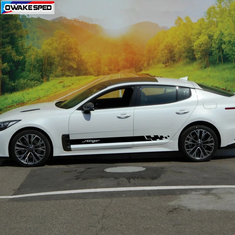 Both side door stickers for KIA Assassin Racing Styling Sport Striped Car Body Decorated Vinyl Decal Automatic Accessories (3)