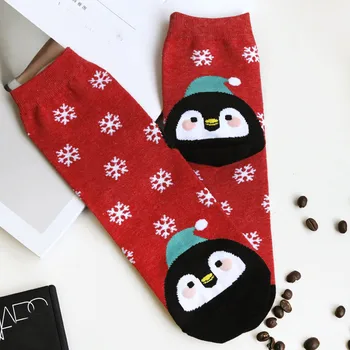 

Christmas Socks Women Casual Socks Cute Cartoon Fox Snowflake Skarpetki Harajuku Calcetines Funny Socks 2020 Fashion Femme